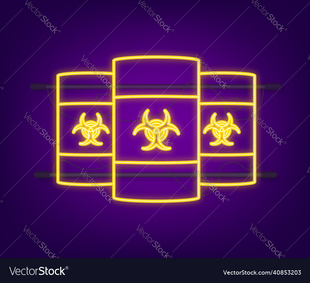 Barrels of biohazard waste radioactive neon