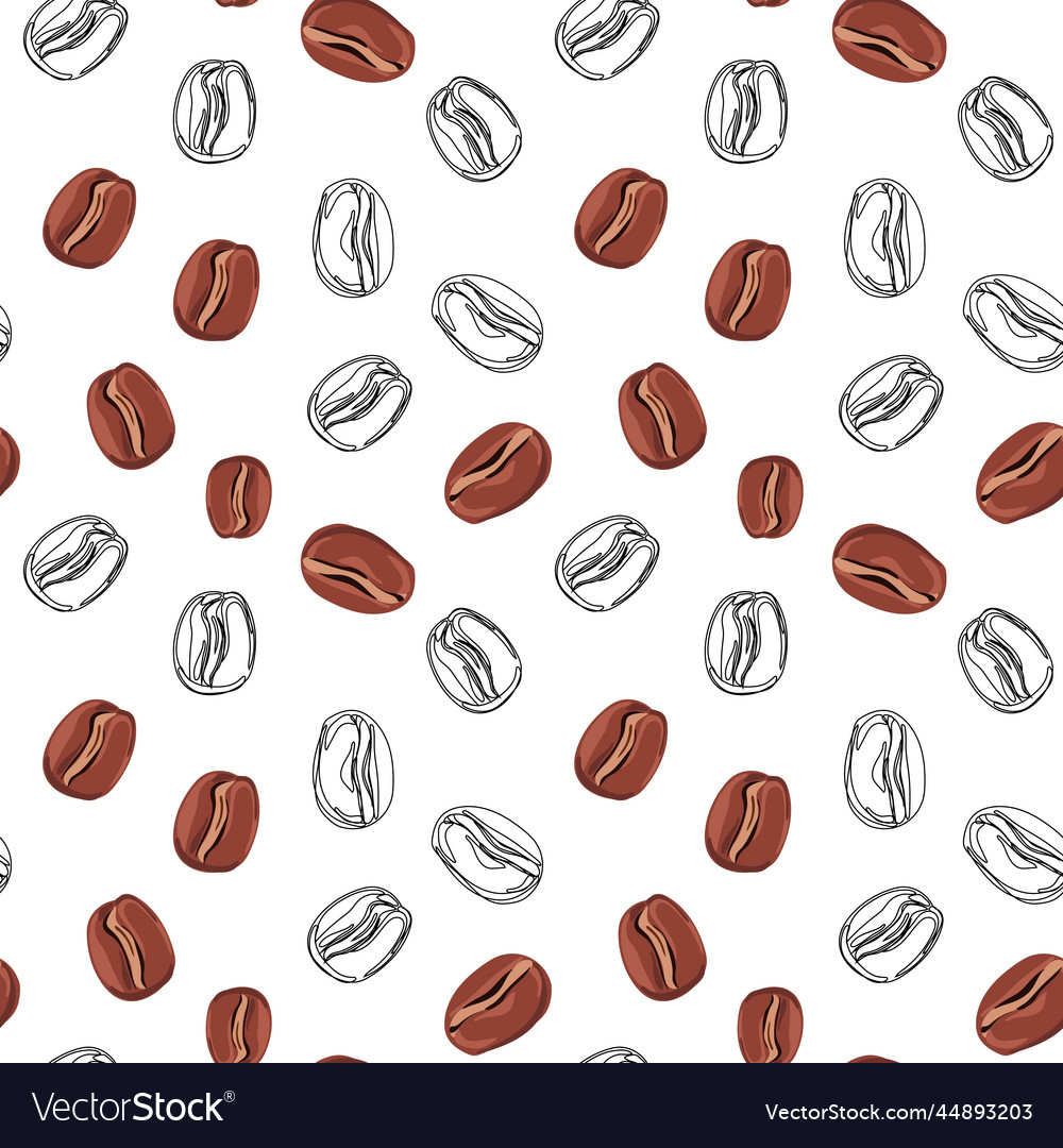 Black and white seamless pattern with coffee