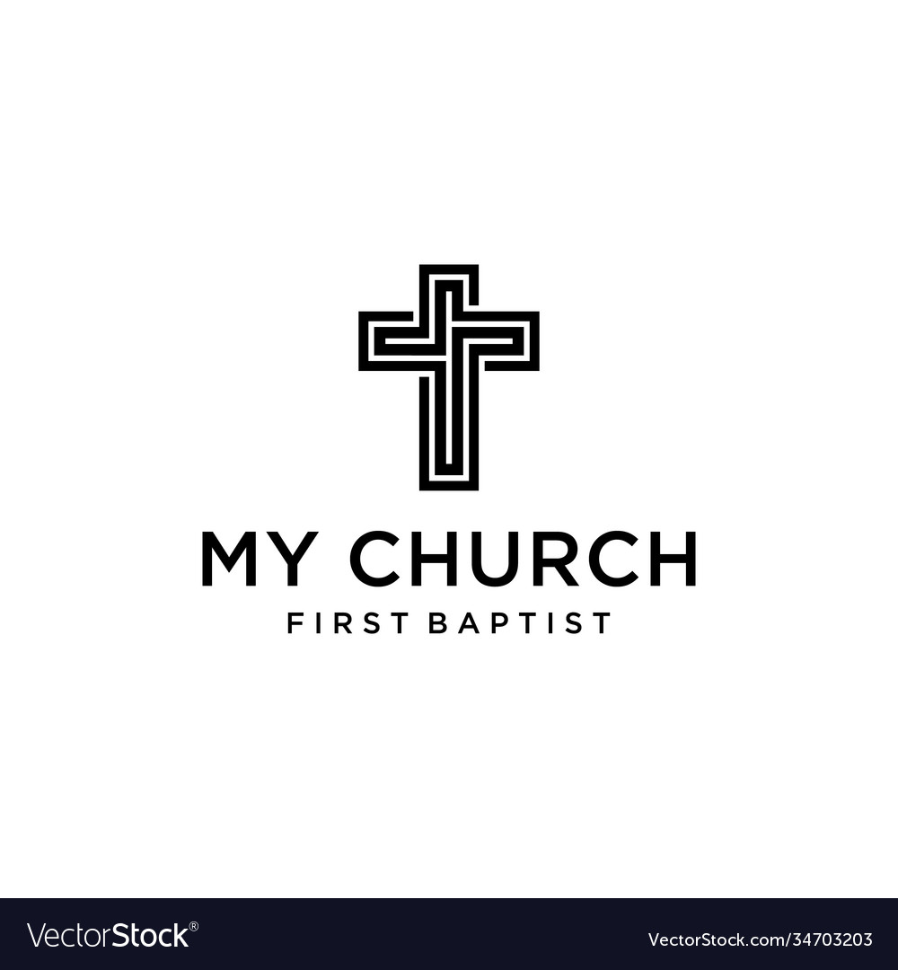 Church cross sign Royalty Free Vector Image - VectorStock