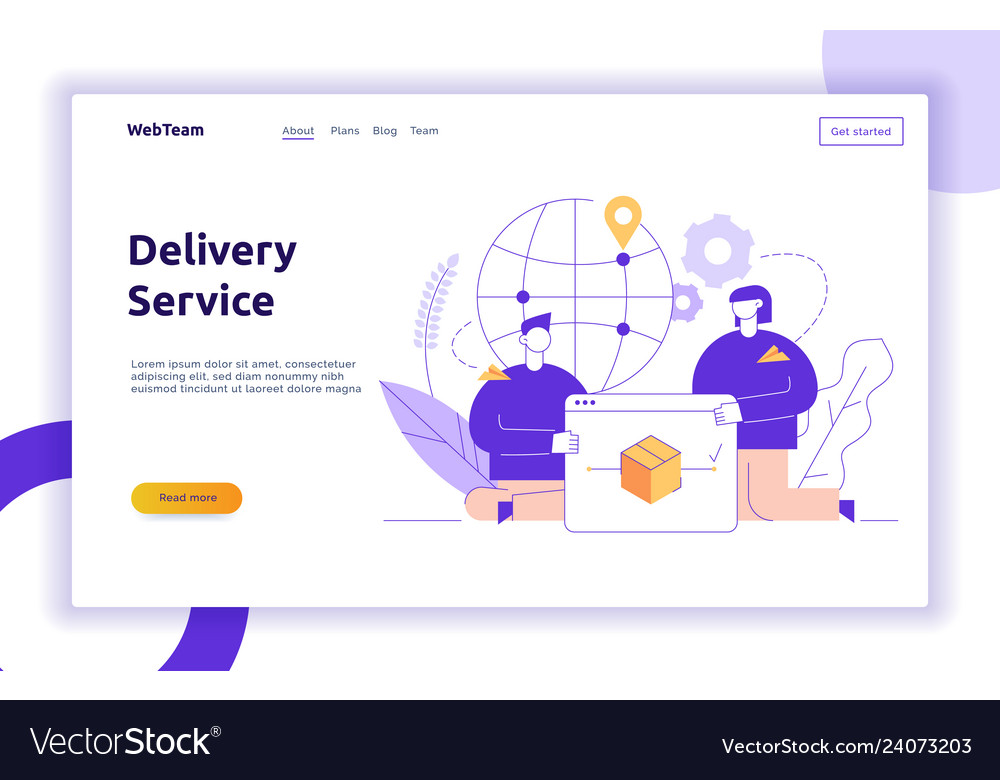 Delivery service design concept web banner