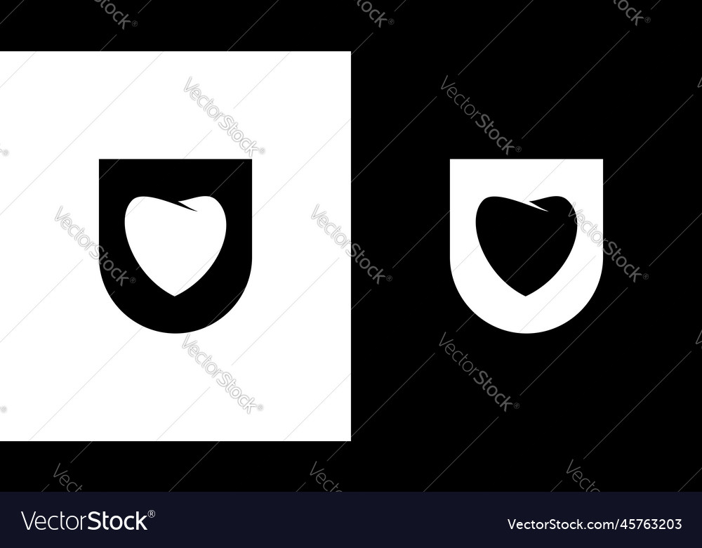 Dentist logo monogram tooth black and white