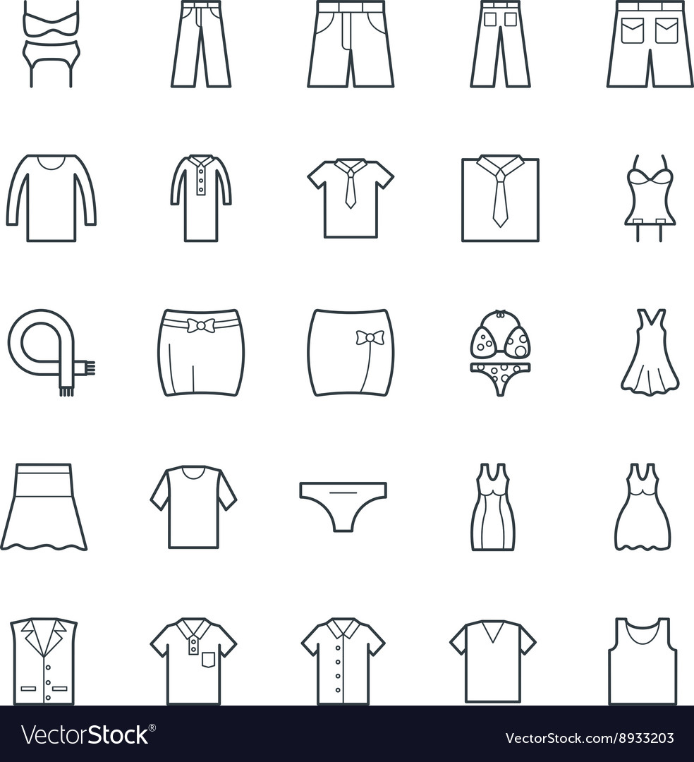 Fashion and clothes cool icons 7 Royalty Free Vector Image