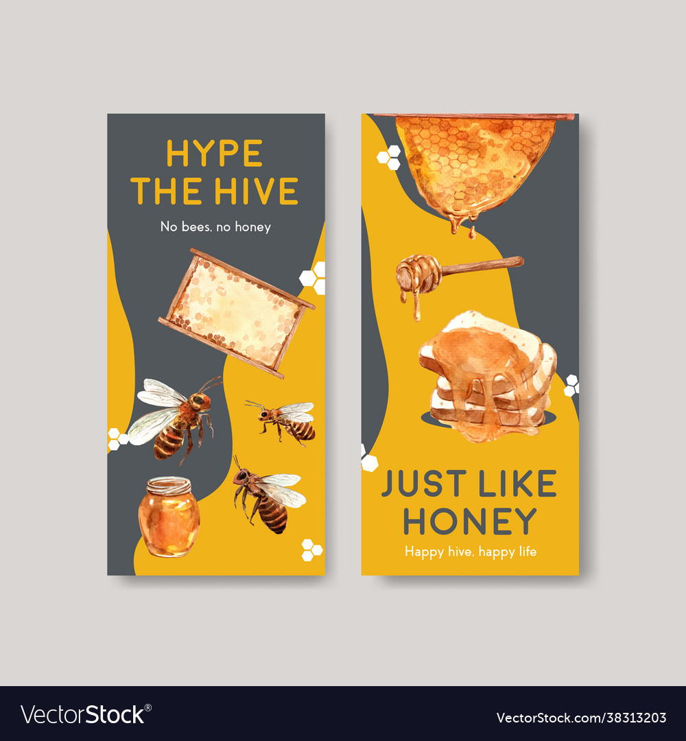 Flyer template with honey concept design