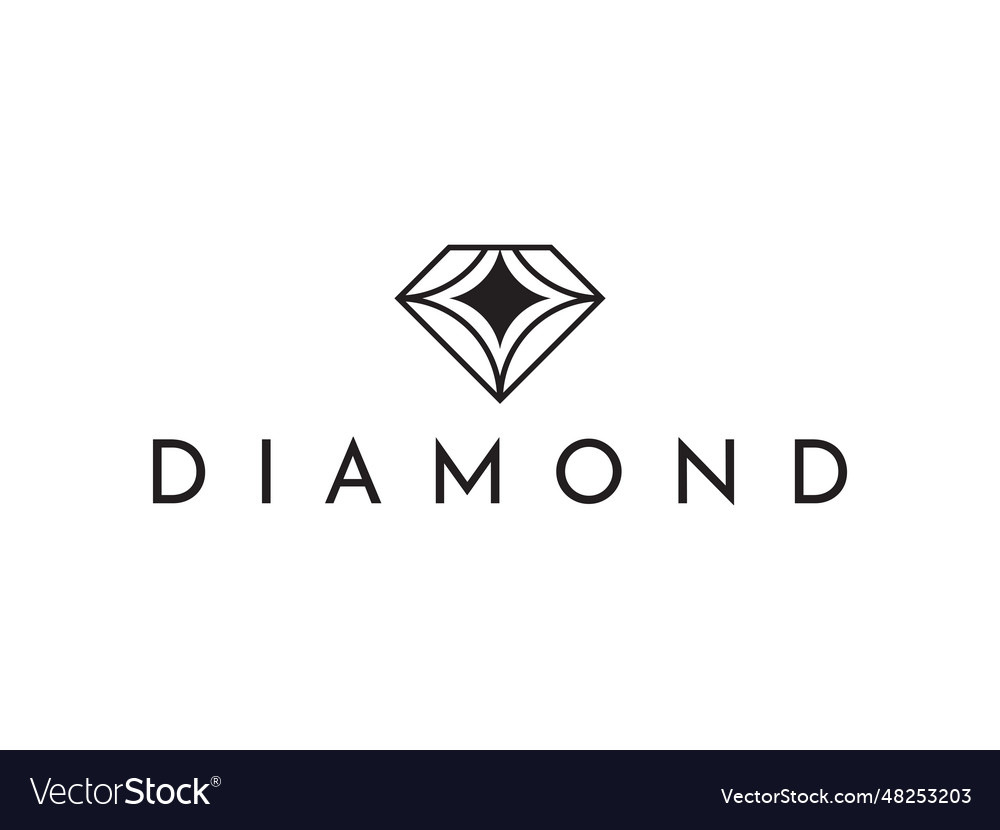 Luxury diamond star logo design Royalty Free Vector Image