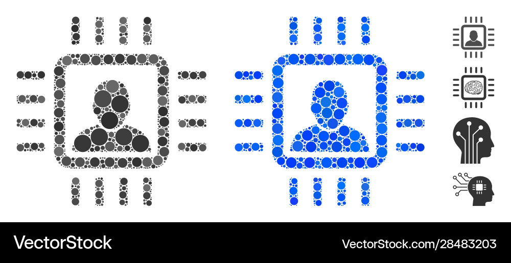 Neuro processor composition icon circles Vector Image
