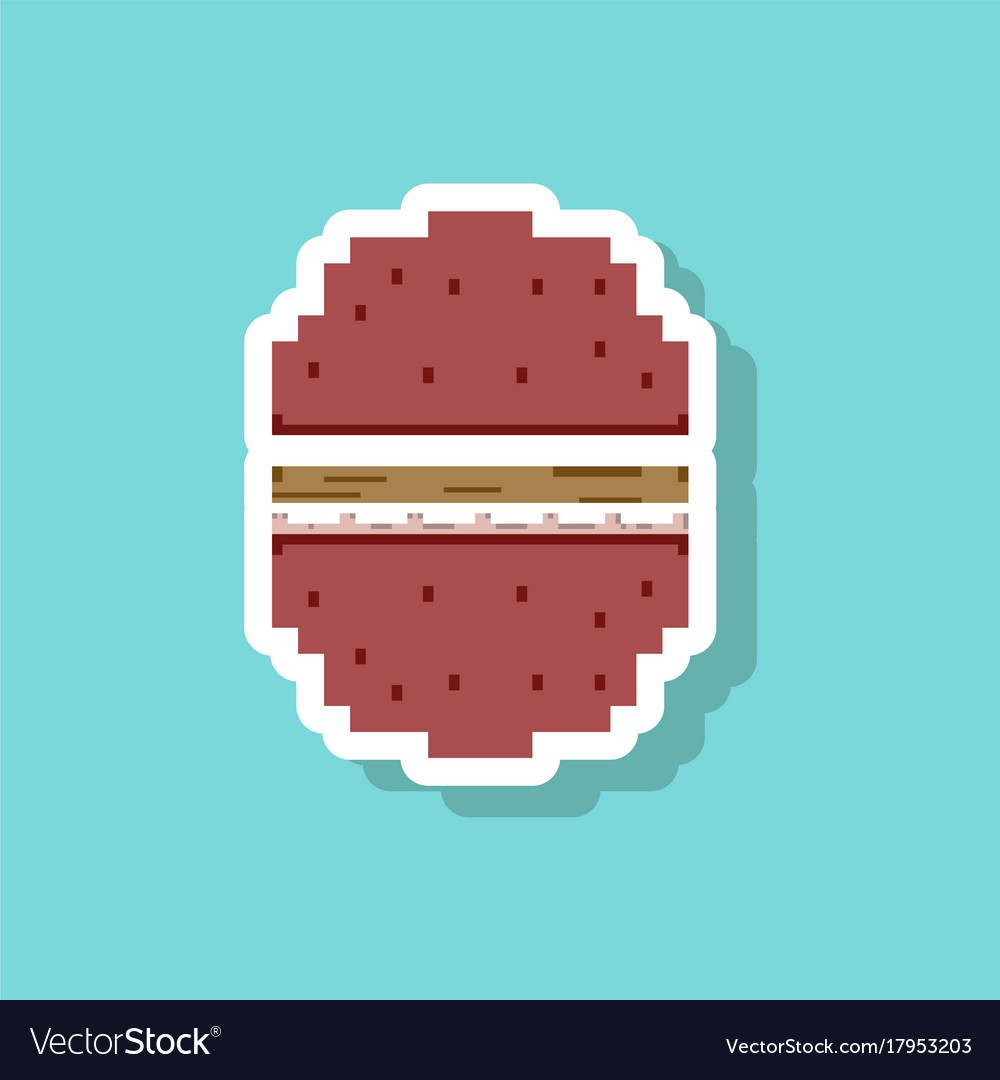 Paper sticker on stylish background hamburger