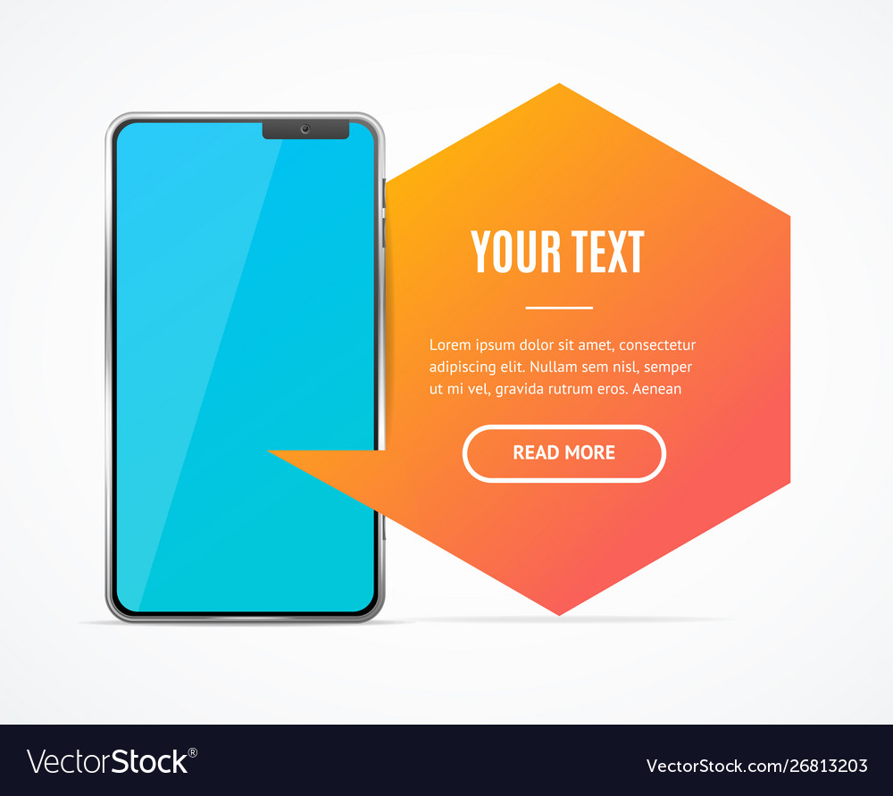Realistic Detailed 3d Mobile Phone Banner Card Vector Image