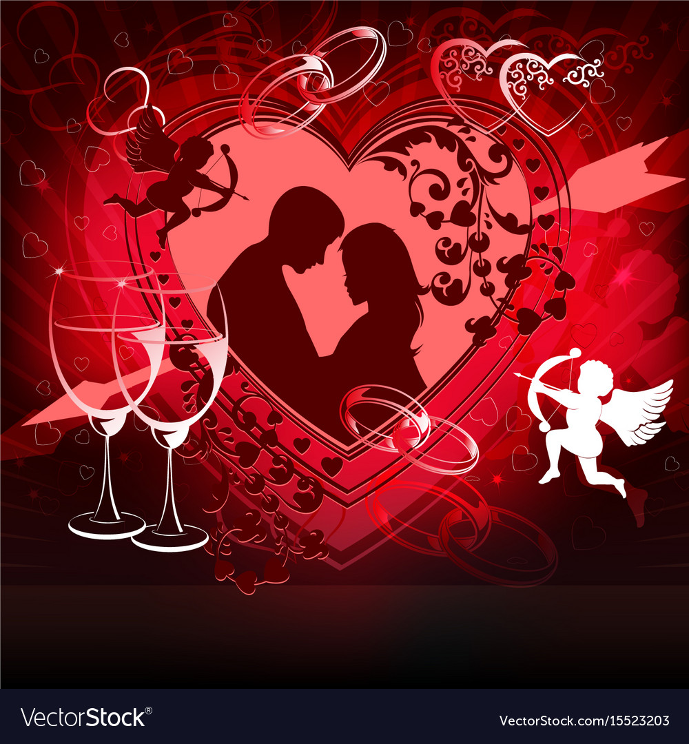 Red design with lovers Royalty Free Vector Image