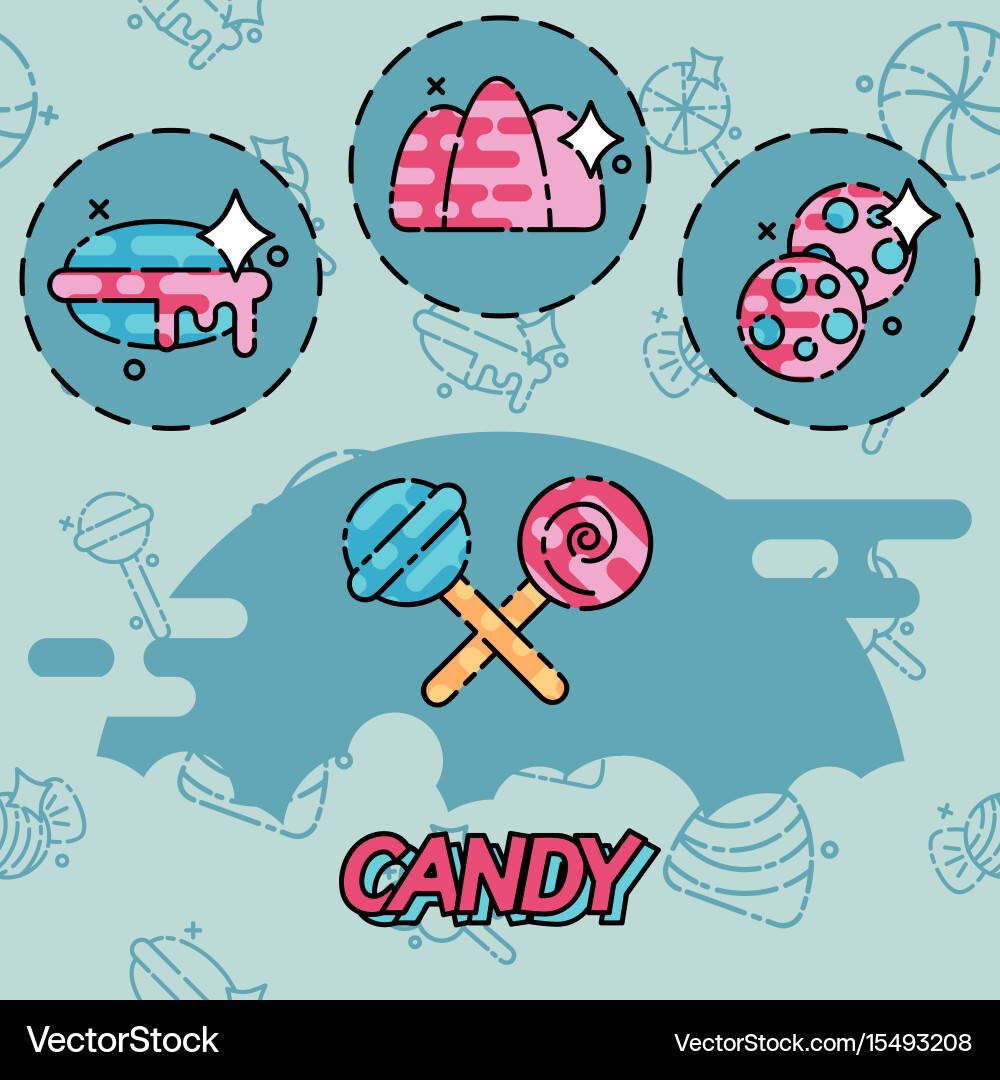Candy flat concept icons Royalty Free Vector Image