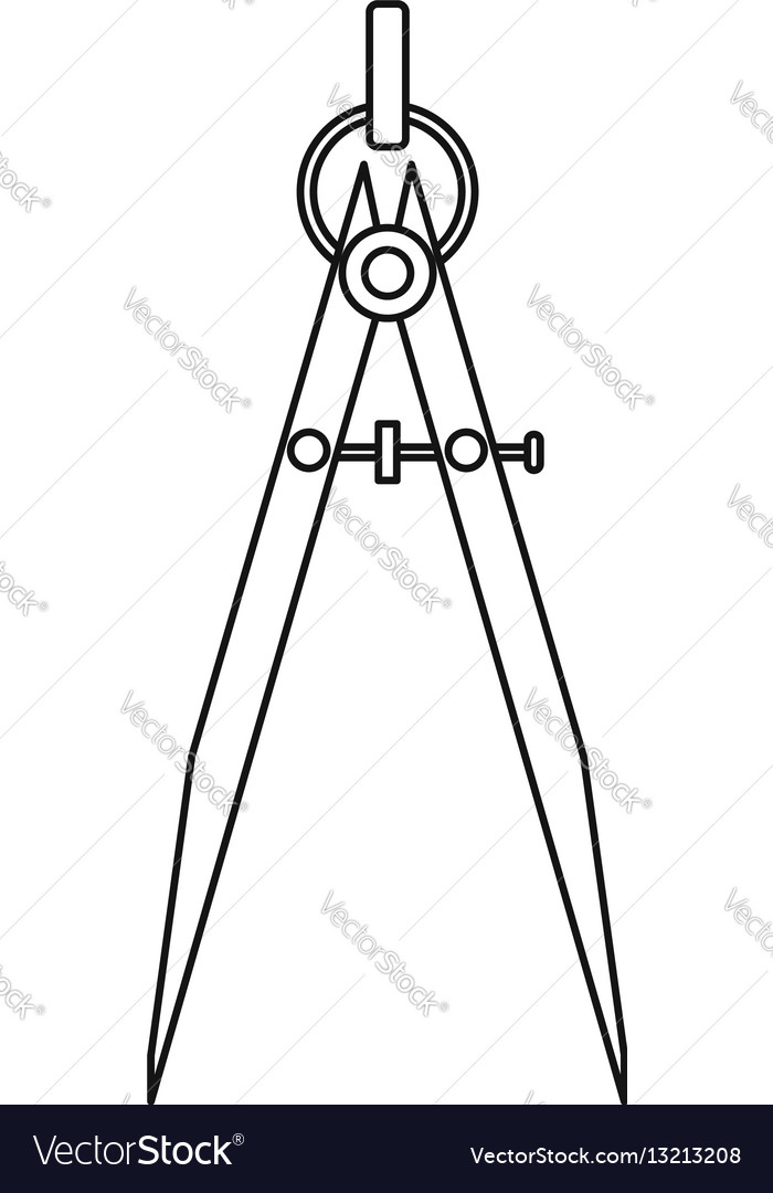 Compass tool icon outline style Royalty Free Vector Image