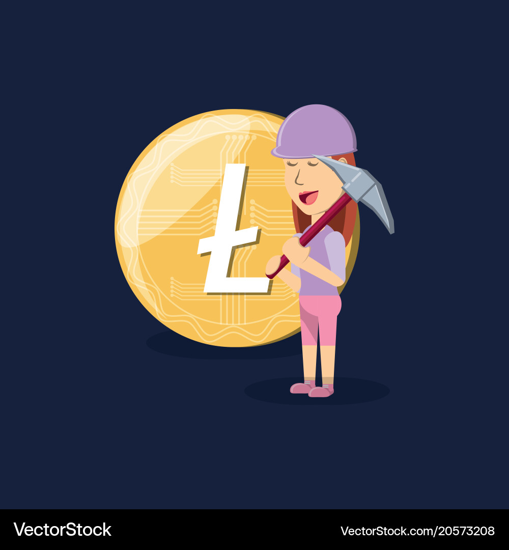 Cryptocurrency mining design Royalty Free Vector Image