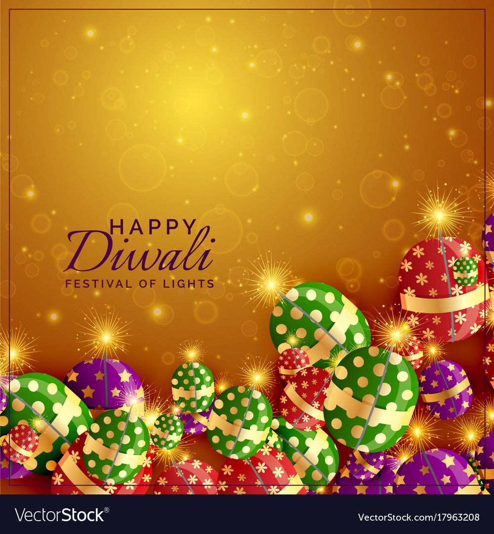 Diwali crackers background with shiny sparkles