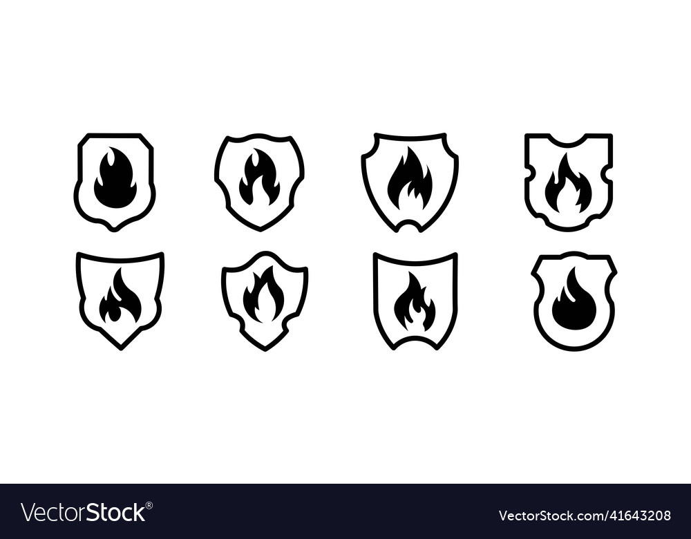 Fire protection icon linear sign on white Vector Image