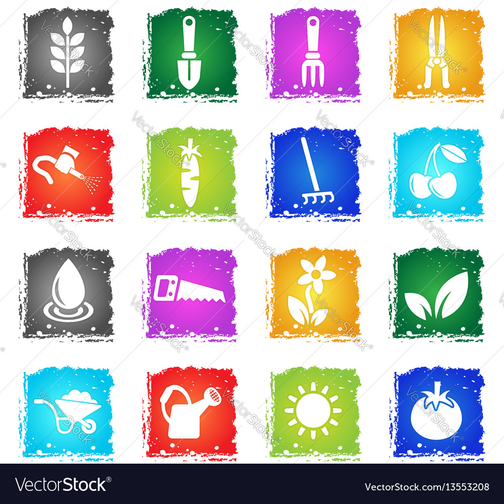 Gardening icon set