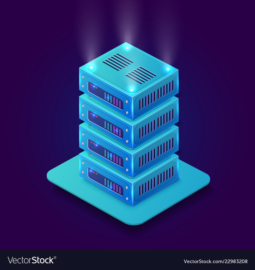 Isometric 3d blockchain vector image Isometric 3d blockchain