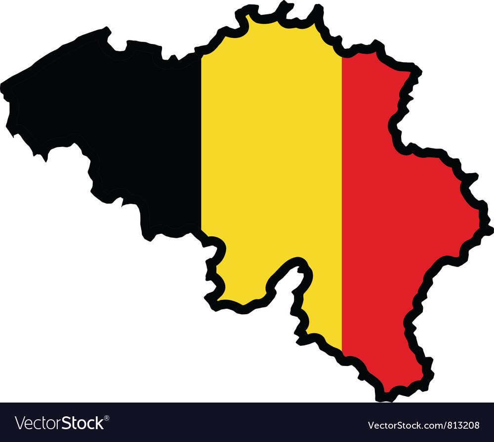 Map in colors of belgium Royalty Free Vector Image