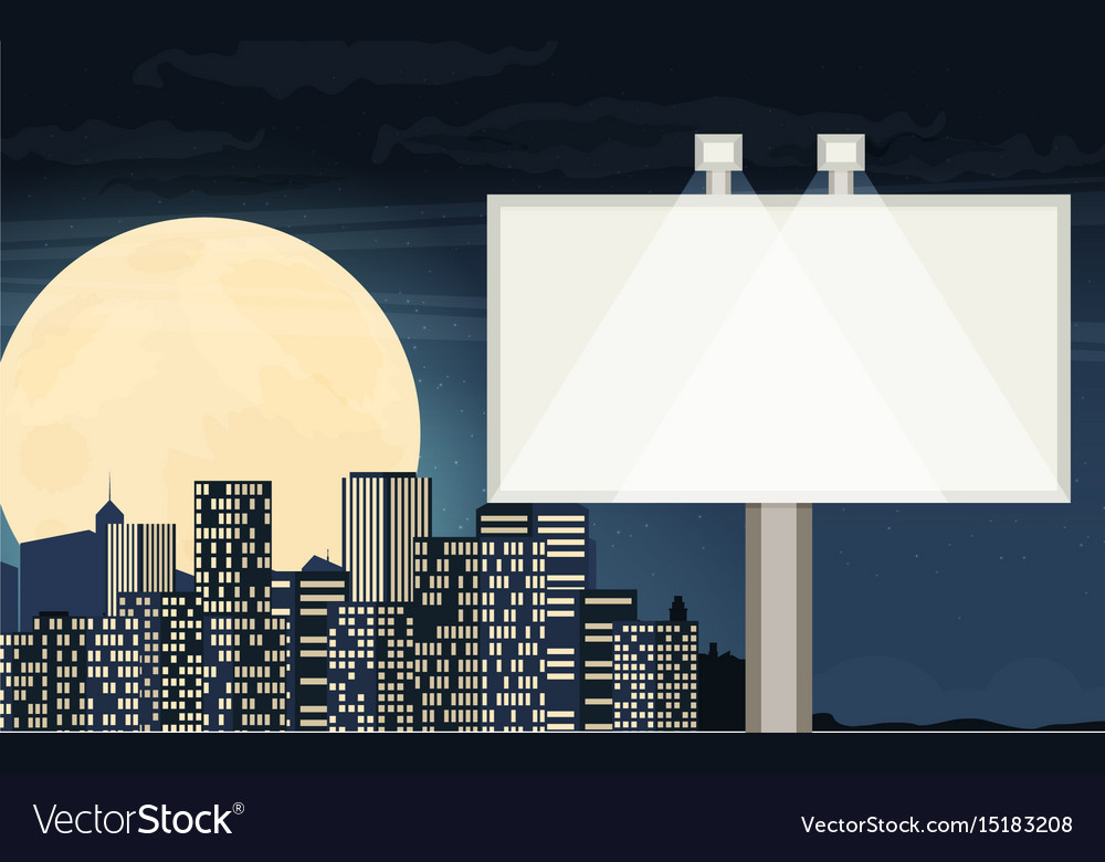 Night cityscape background with buildings sky Vector Image