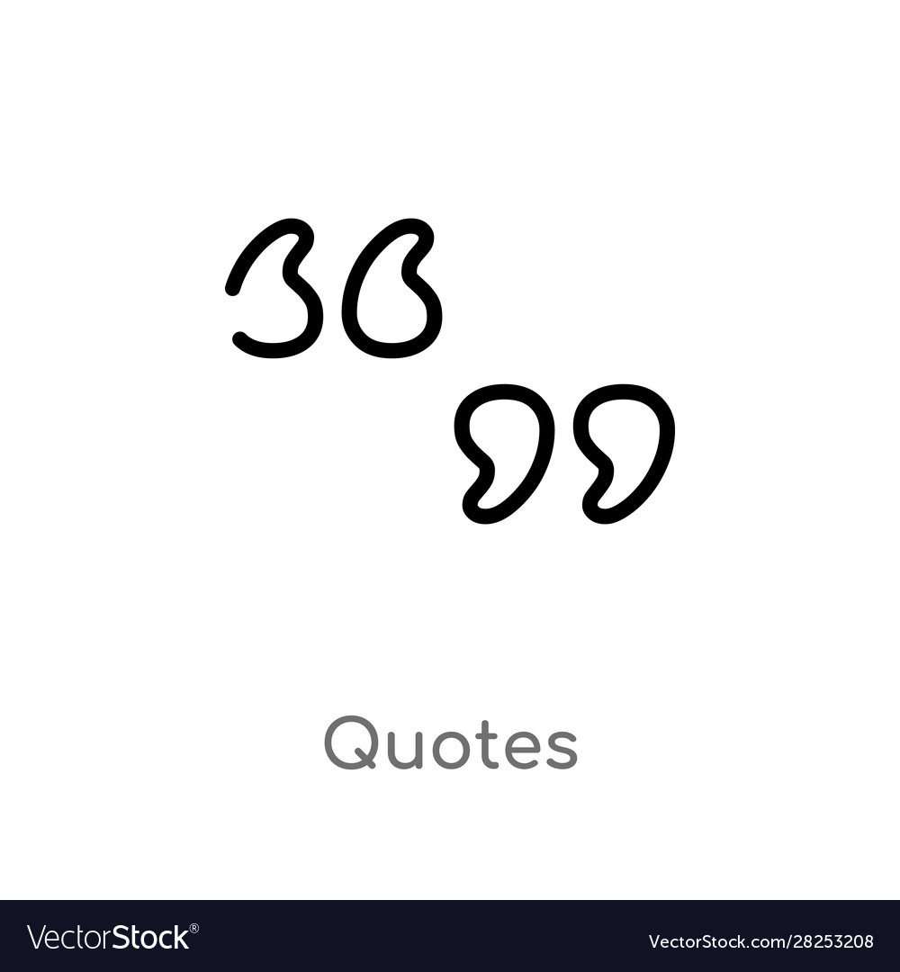 Outline quotes icon isolated black simple line Vector Image