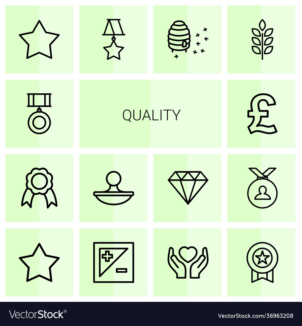 Quality icons Royalty Free Vector Image - VectorStock