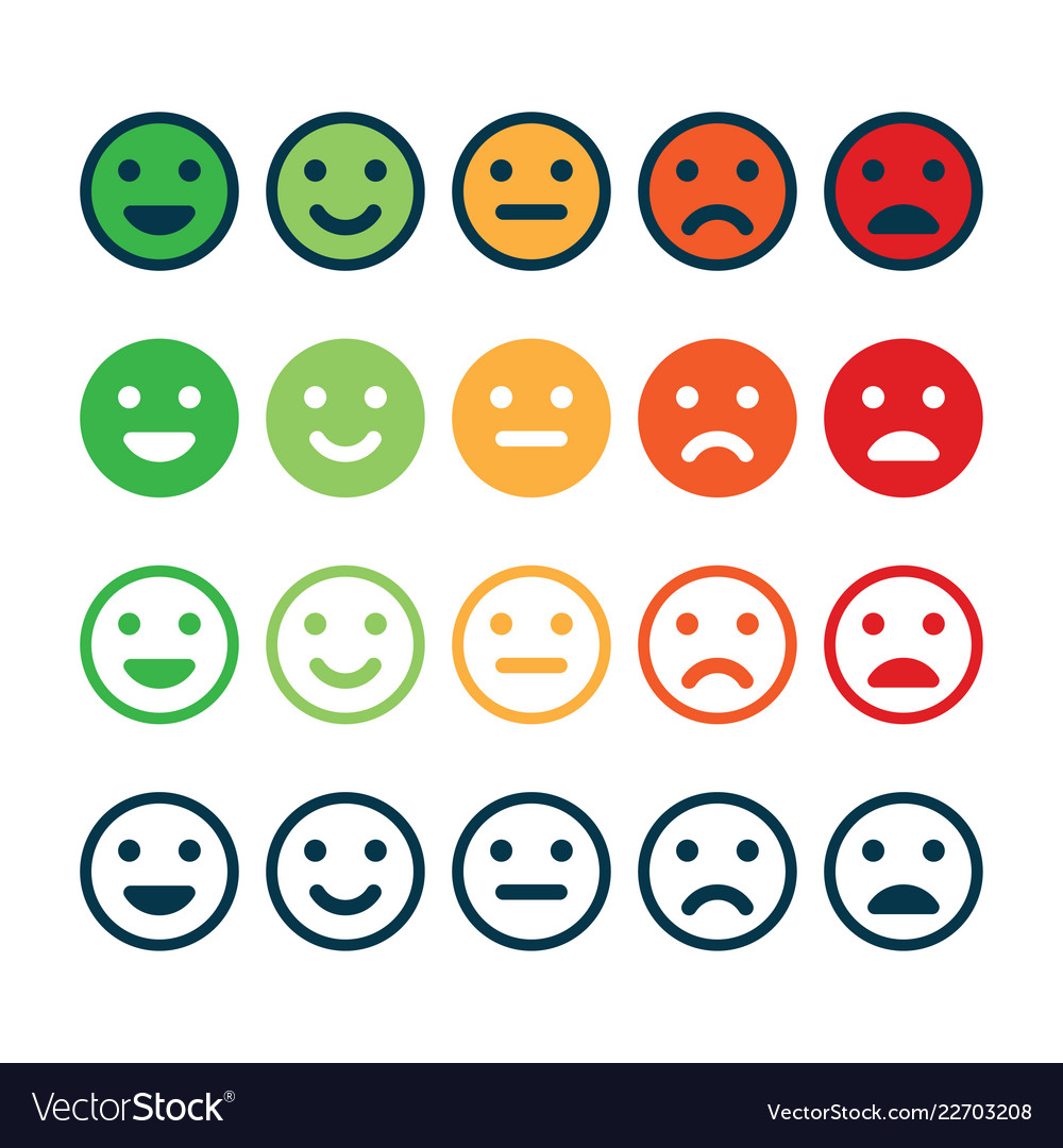 Rating satisfaction feedback in form of emotions Vector Image