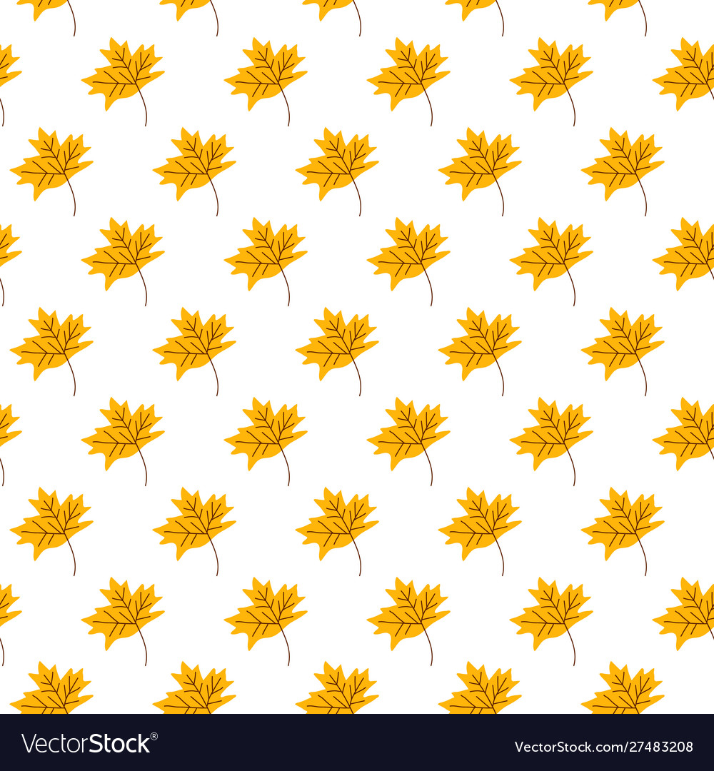 Seamless pattern with cute autumn leaf