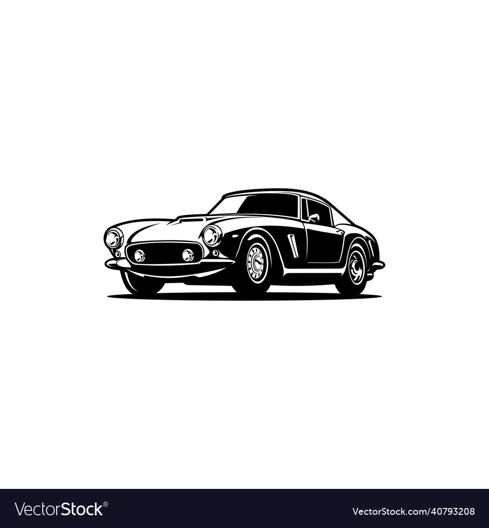 Silhouette of vintage car Royalty Free Vector Image