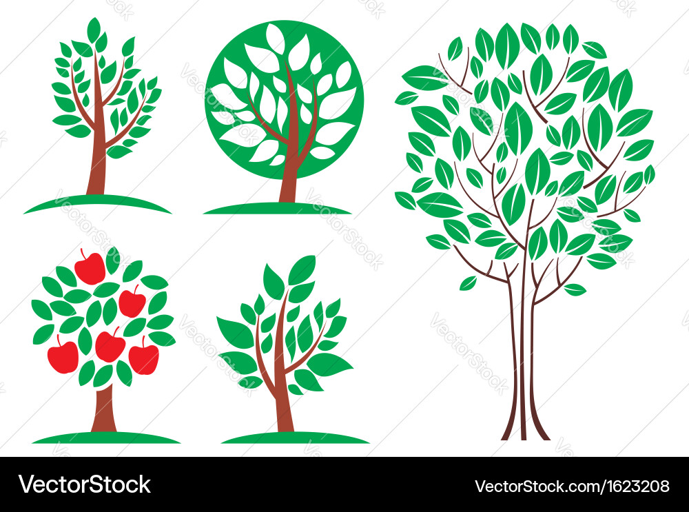 Tree set Royalty Free Vector Image - VectorStock