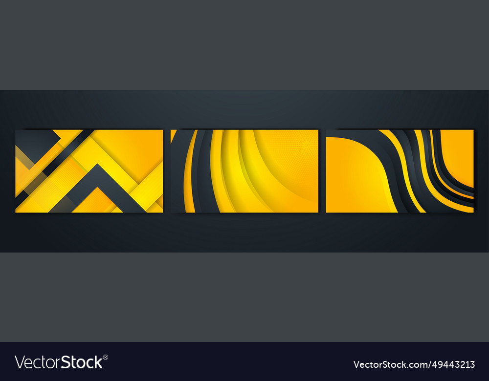 Abstract template yellow geometric triangles Vector Image