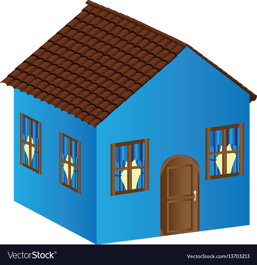 Beautiful house with door window and roof