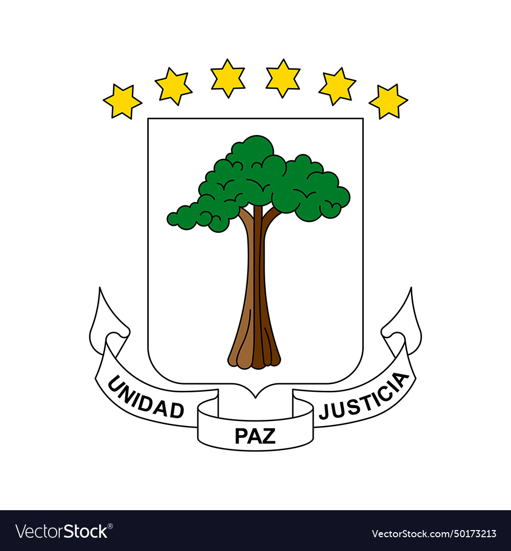 Coat of arms equatorial guinea Royalty Free Vector Image