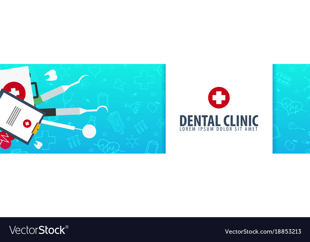Dental Clinic And Dentist Medical Banner Health Vector Image