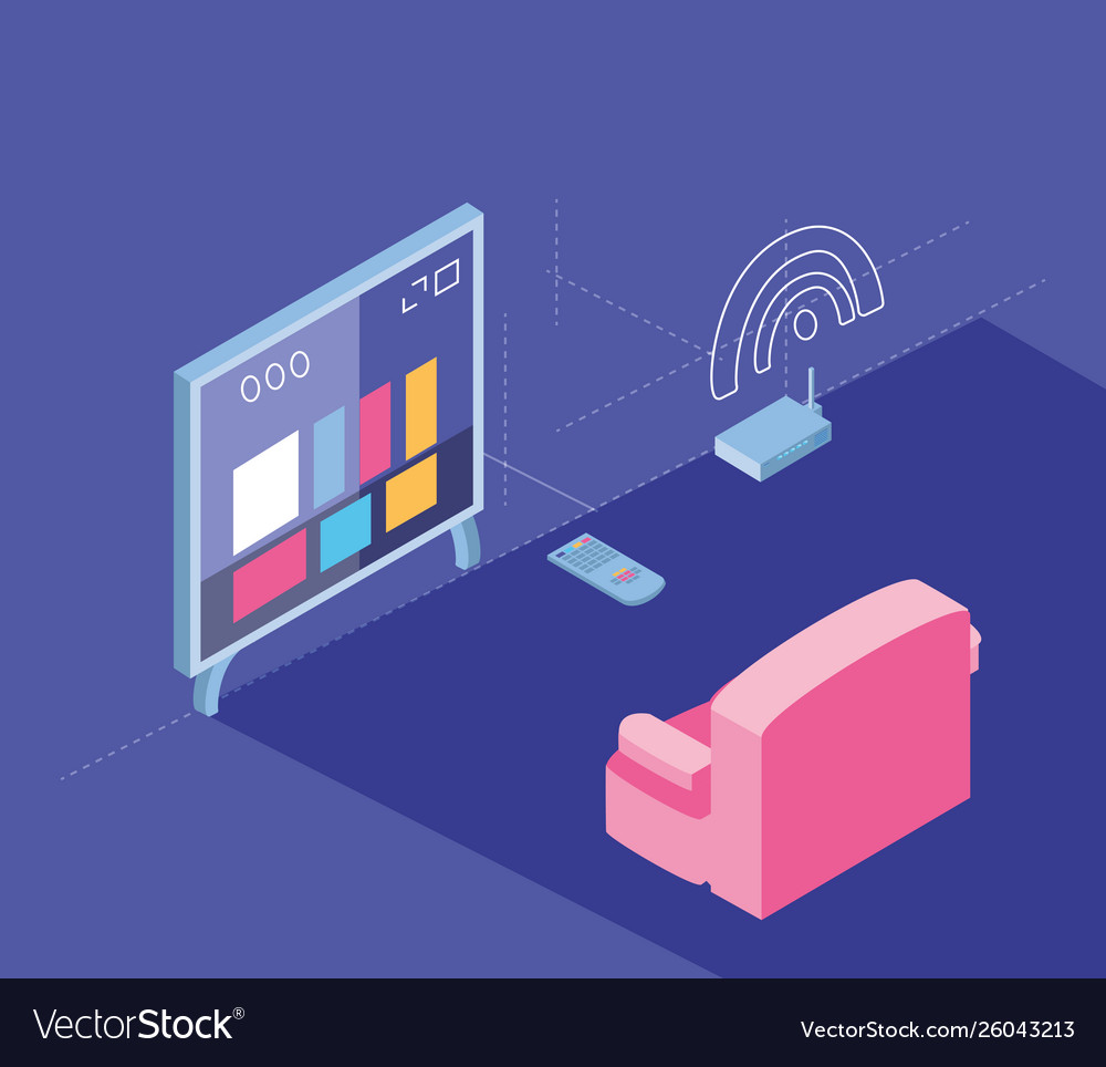 Isometric icon set technology design Royalty Free Vector