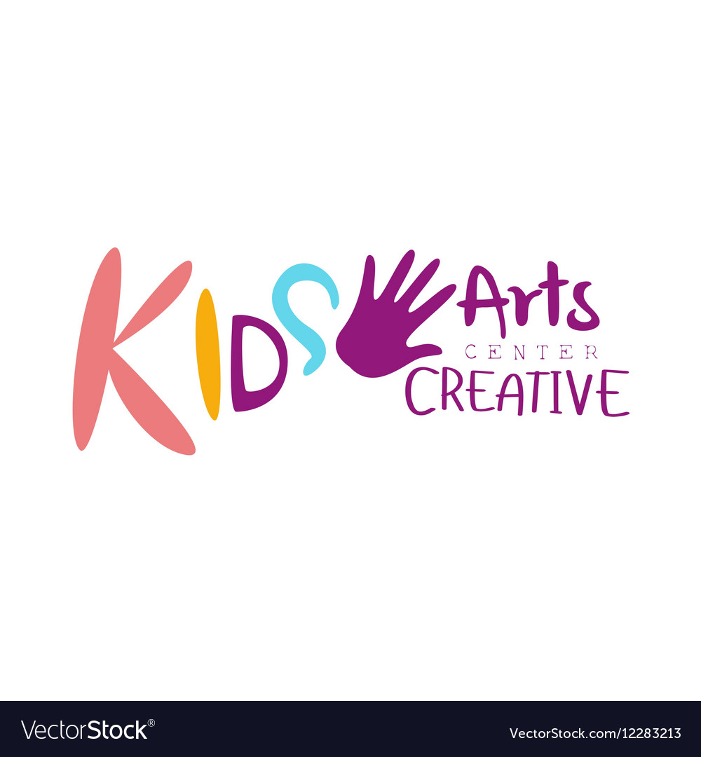 Kids creative class template promotional logo Vector Image