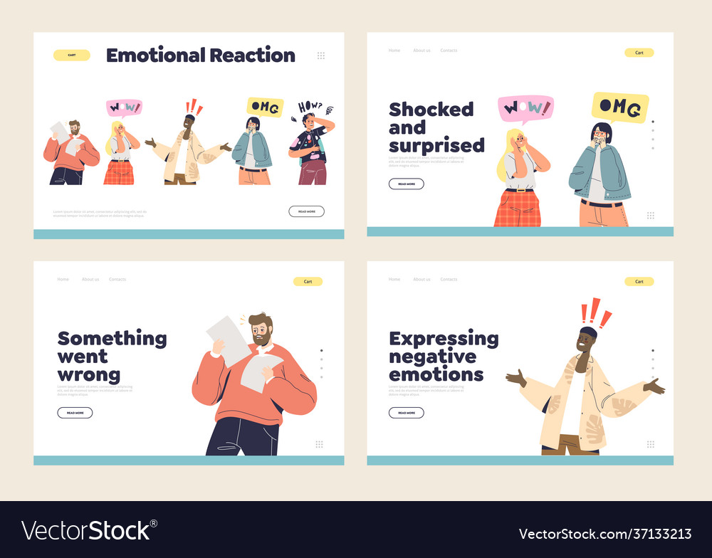 Shock and surprise emotion and reactions template Vector Image