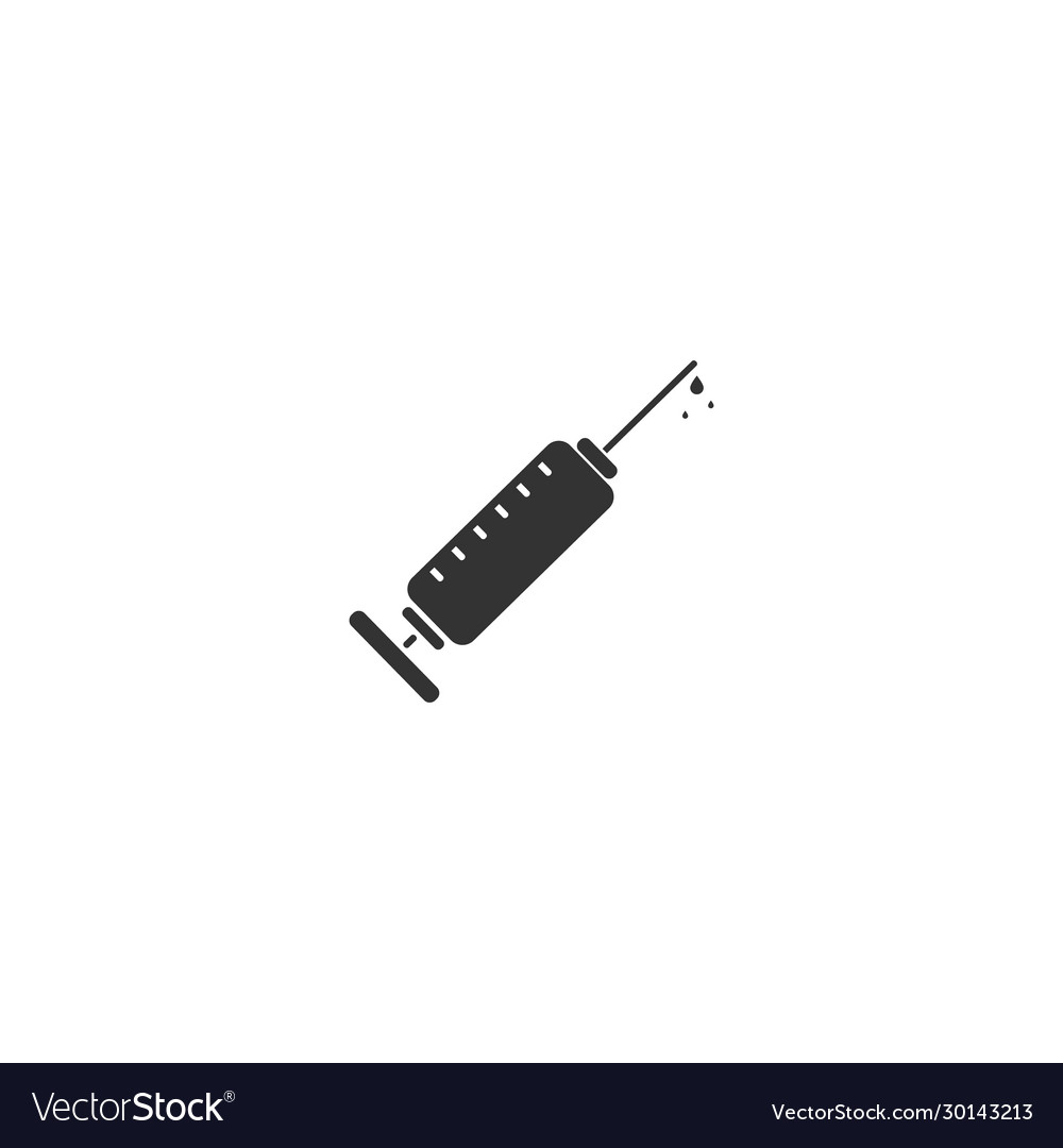 Syringe on white background flat style symbol