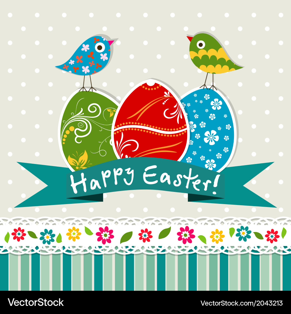 Template easter greeting card Royalty Free Vector Image