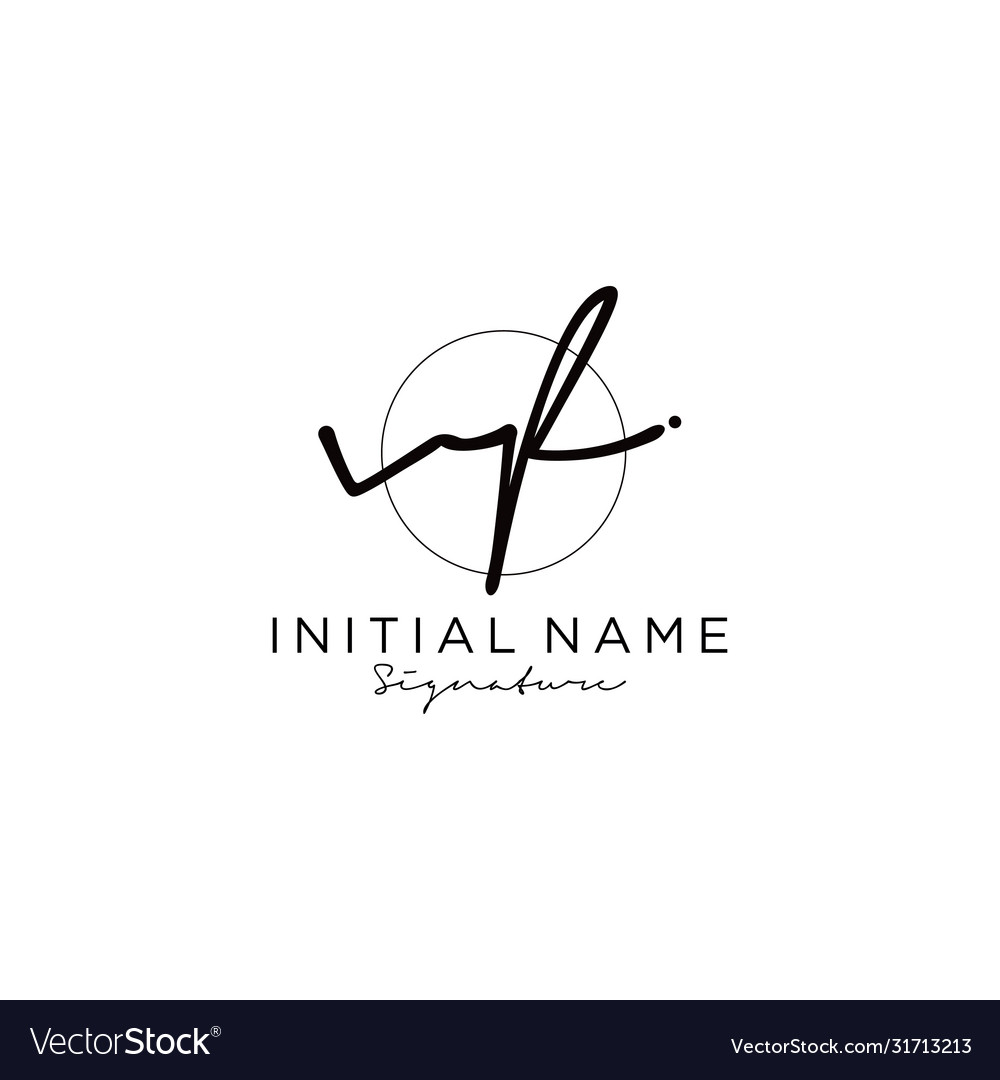 Vf initial handwriting logo design Royalty Free Vector Image