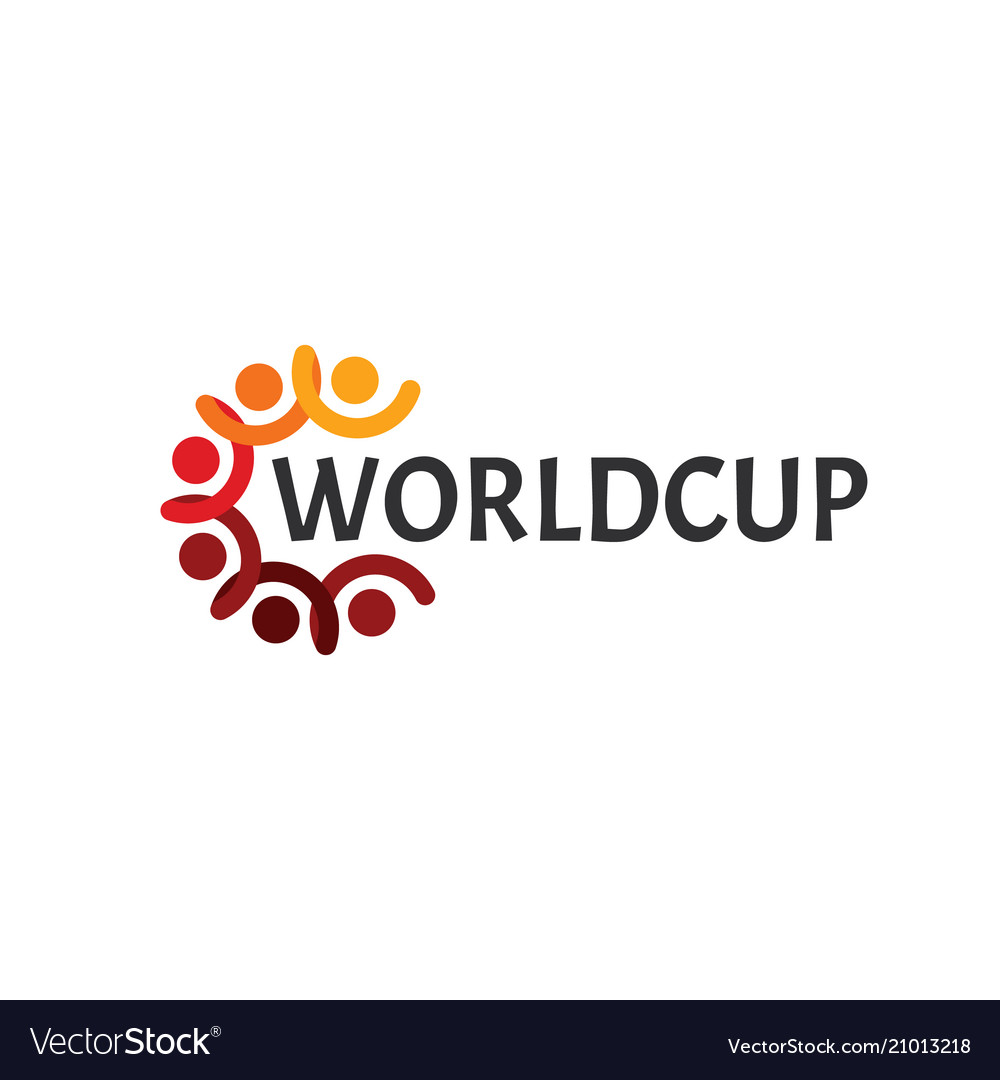 Abstract worldcup logo people with hand and head vector image Abstract worldcup logo people with hand and head