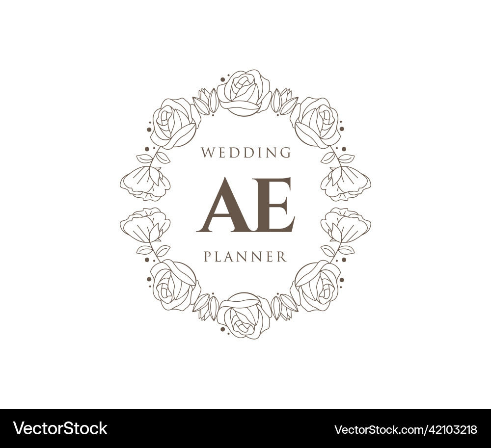 Ae initials letter wedding monogram logos Vector Image