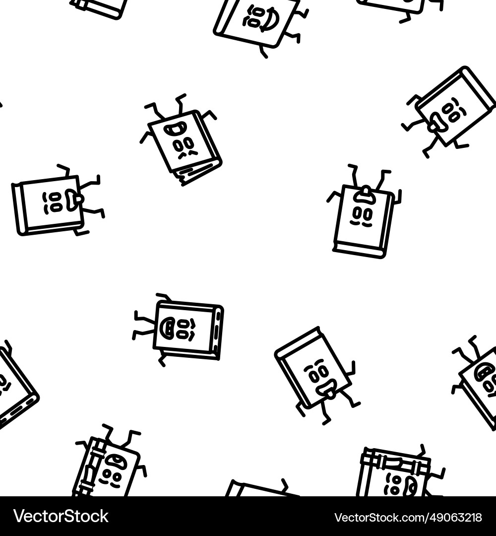 Book character school seamless pattern Royalty Free Vector