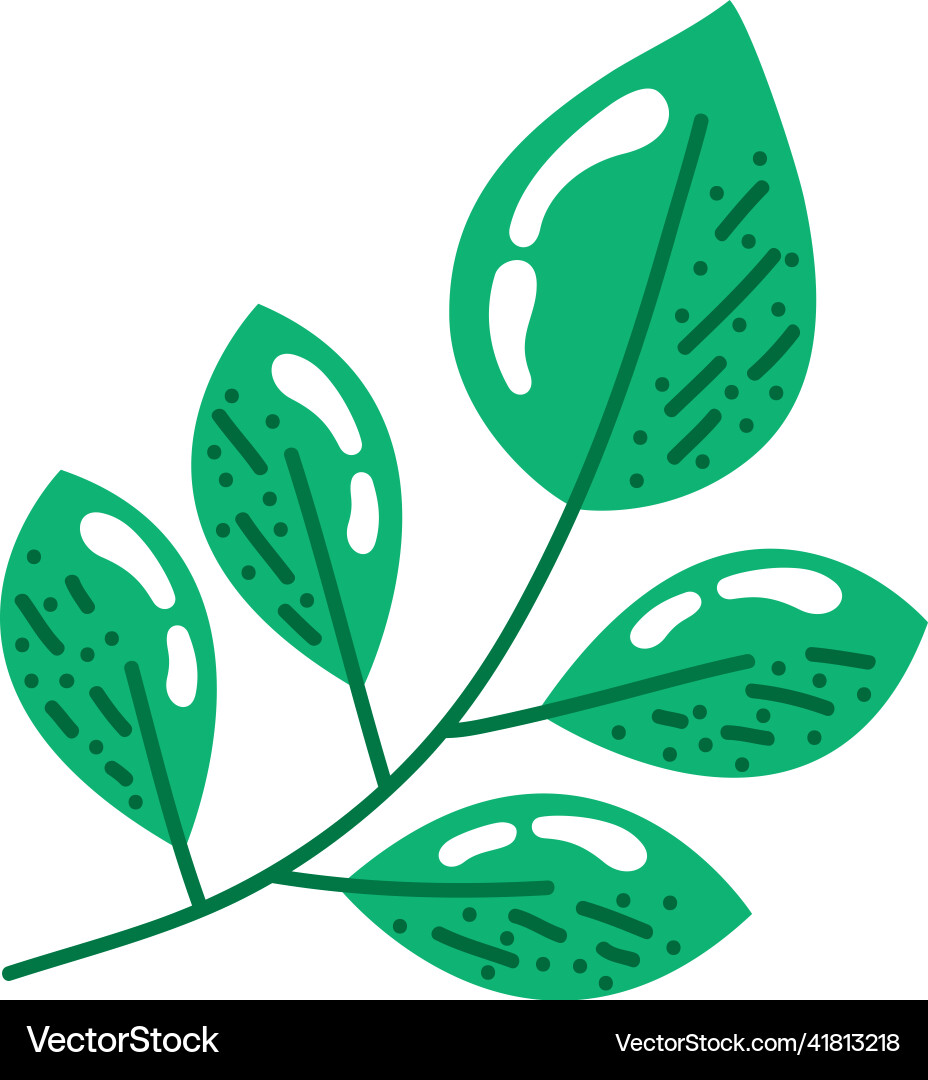 Branch with leafs Royalty Free Vector Image - VectorStock