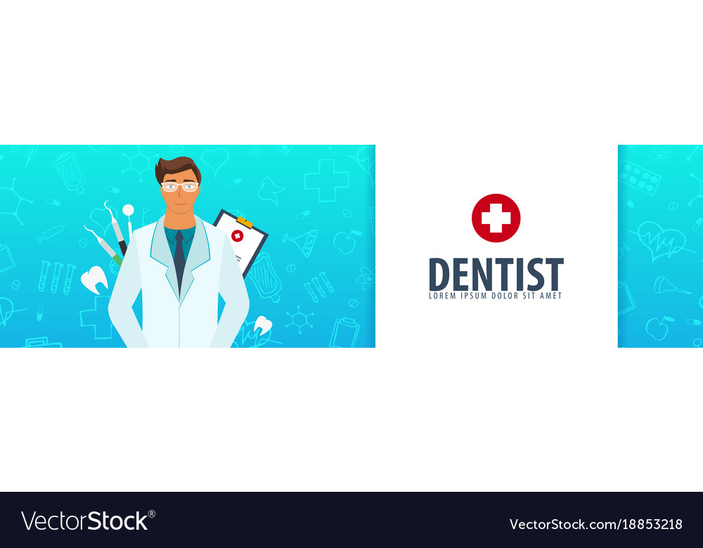 Dental Clinic And Dentist Medical Banner Health Vector Image