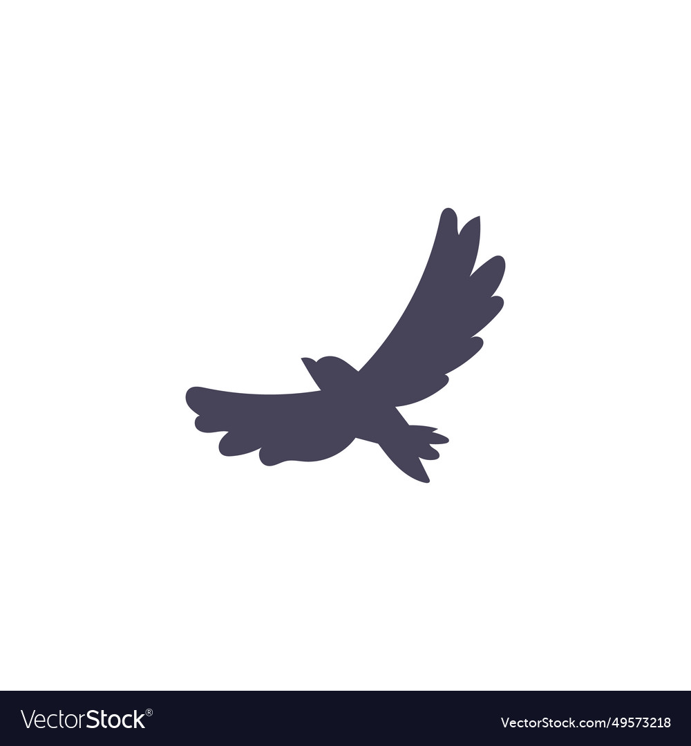 Flying bird silhouette icon black outline Vector Image