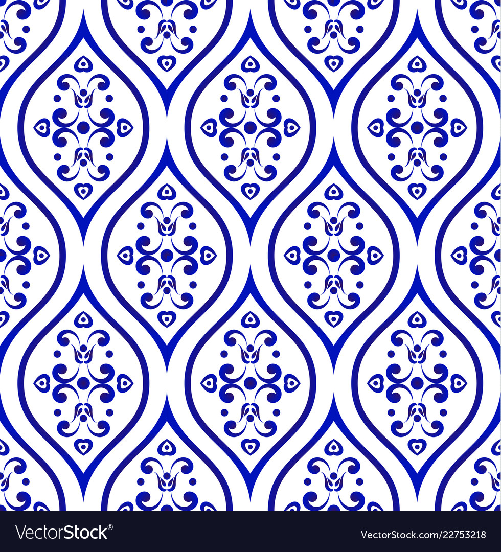 Porcelain pattern Royalty Free Vector Image - VectorStock