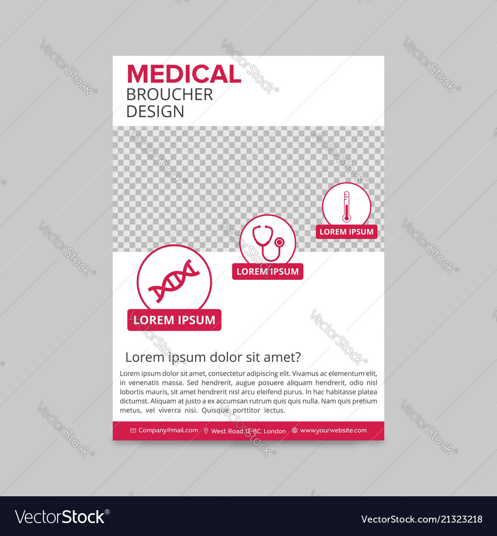 Red and white medical flyer layout template