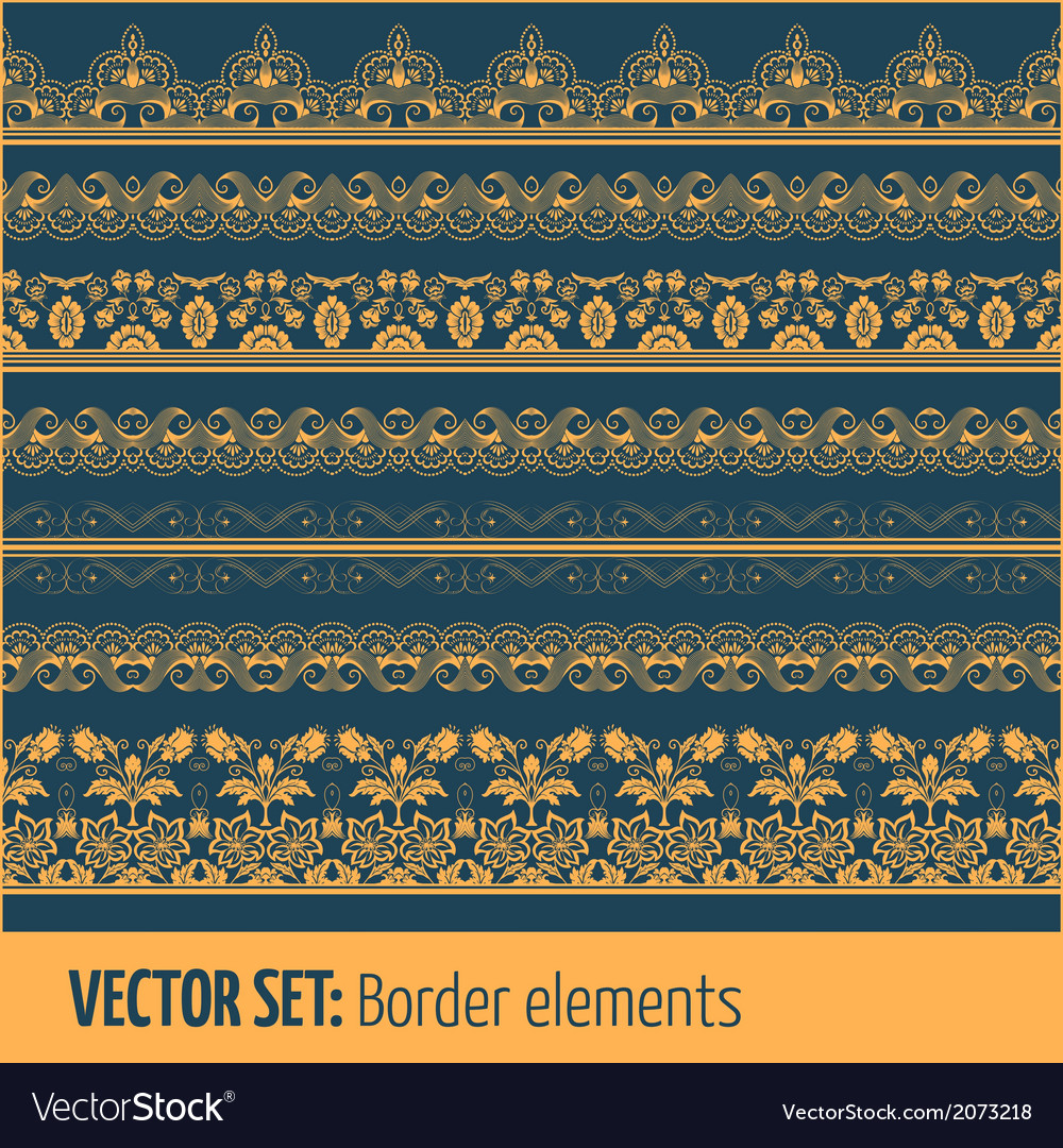 Set of border elements and page decoration