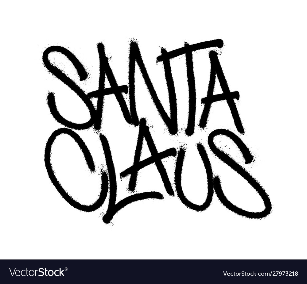 Gesprühte Santa claus Tag Graffiti mit Overspray