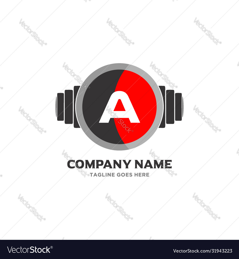 A letter logo design icon fitness and music symbol