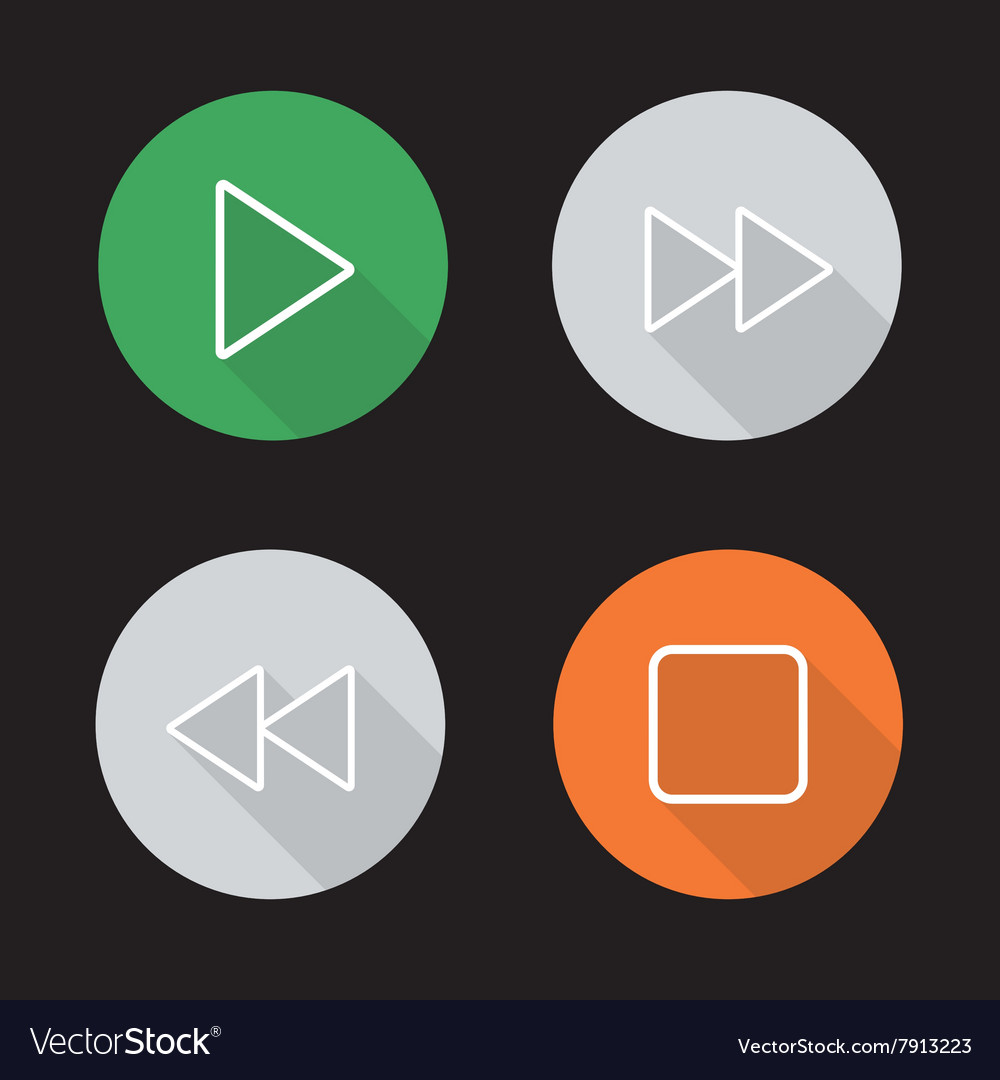 Audio Player flache lineare Icons Set