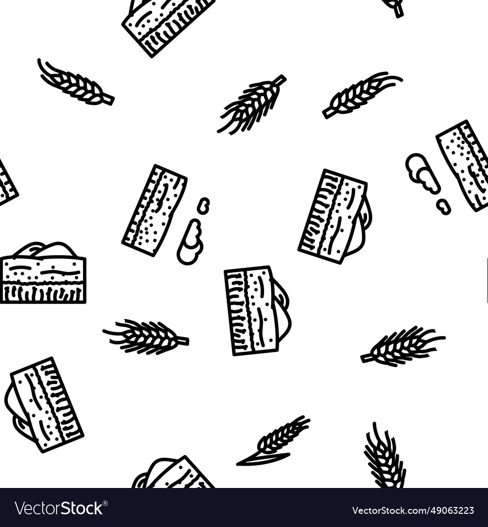 Barley grain wheat seamless pattern